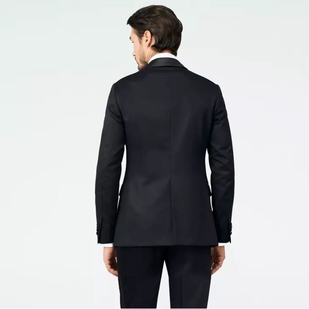 NWOT Indochino | Mens Black Satin Trim Tuxedo Suit Blazer 48R - Picture 2 of 12